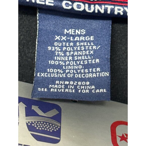 Free Country Jacket Men 2XL Black Softshell Lined Wind Water Full Zip NWT - Picture 4 of 8